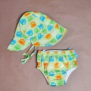 I-Play Hat and Swim Diaper Set 3T Green